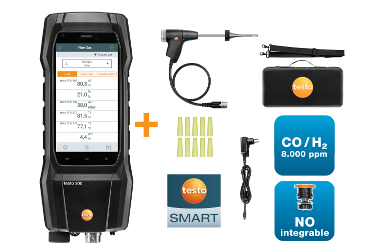 0564 3002 01 - Set analizador de combustión testo 300