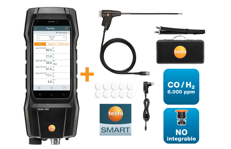 0564 3002 02 - Set analizador de combustión testo 300