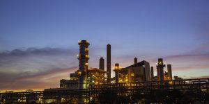 Coal electricity substation smokestack and power plant Coal electricity substation smokestack and power plant beautiful twilight sunset